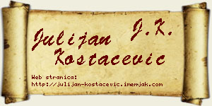 Julijan Kostačević vizit kartica